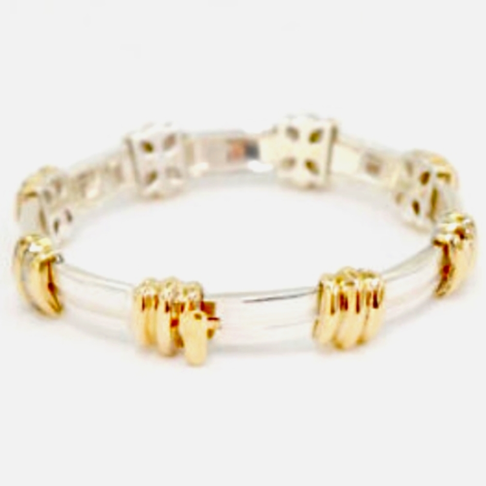 SOLD IN MY STORE 18K Tiffany and Co. 1995 Atlas Sterling Silver & Yellow Gold - Picture 2 of 10